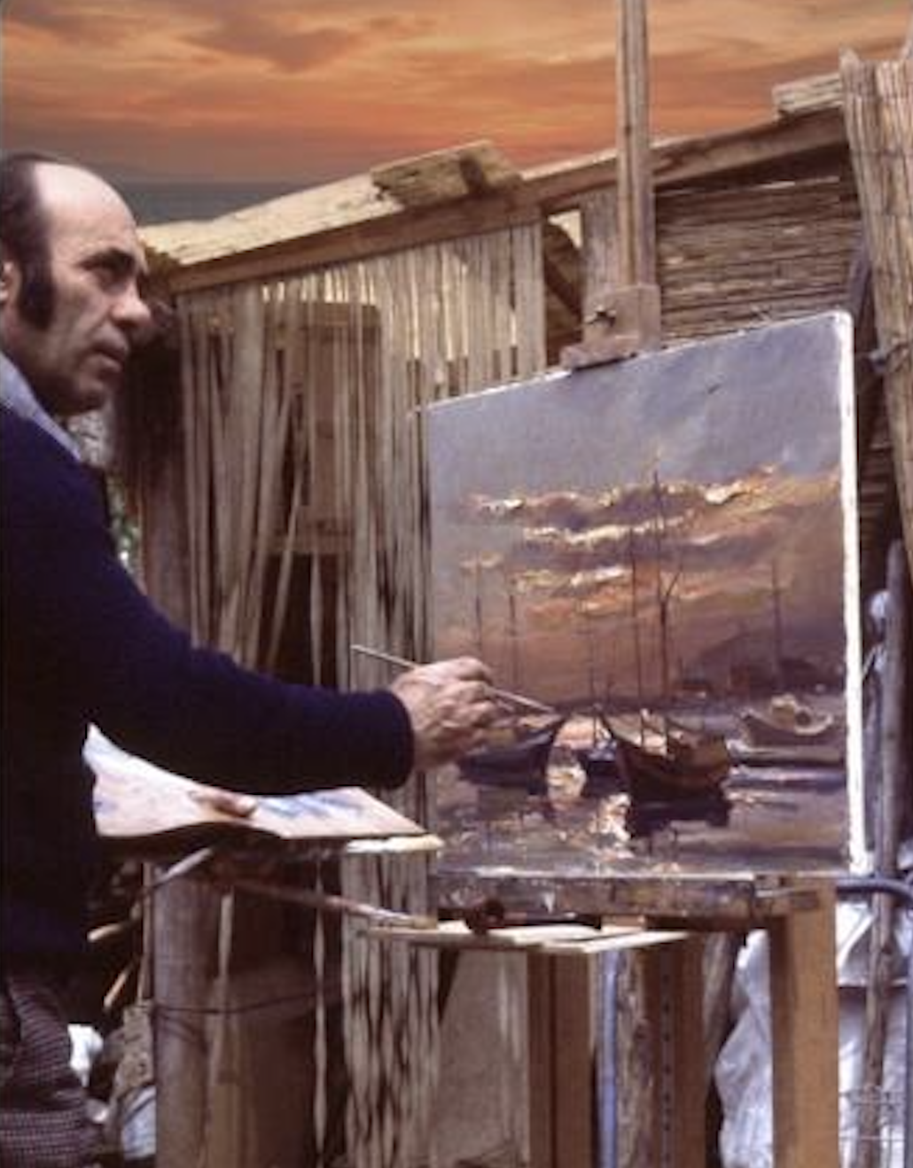 Umberto Corradi nel suo studio